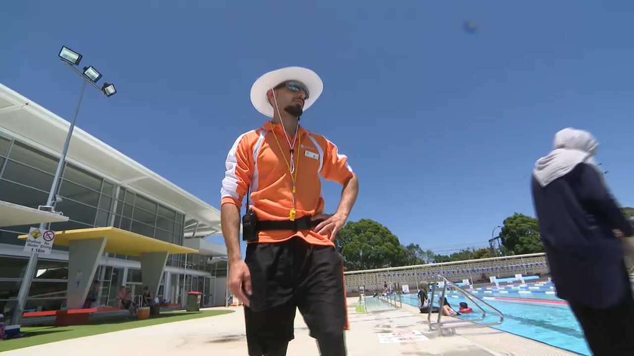 Rami Botani is one of six refugee lifeguards and swim teachers working at The Auburn Ruth Everuss Aquatic Centre in Lidcombe. 