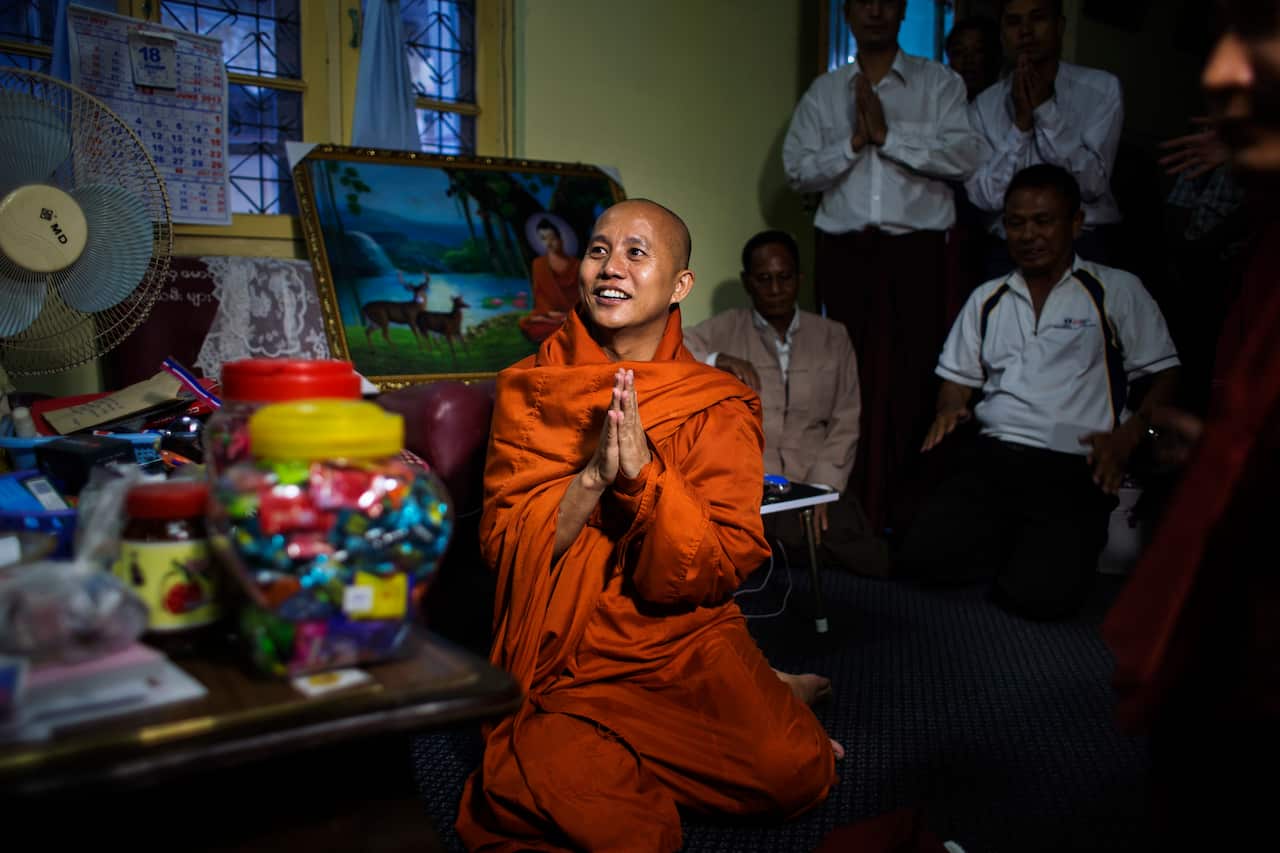 Ashin Wirathu, a Buddhist monk and leader of a hard-line anti-Muslim movement, in Taunggyi, Myanmar, in 2013.