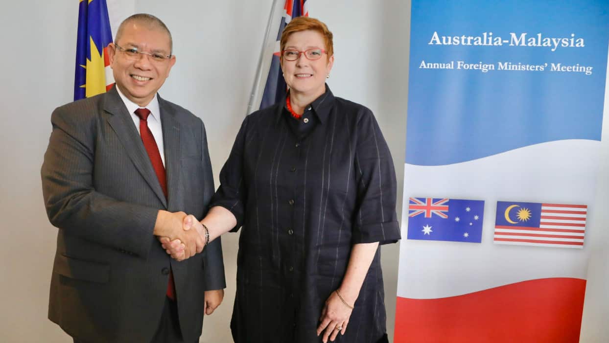 Marise Payne and Dato Saifuddin Abdullah meet for the second annual Australian-Malaysia Foreign Ministers' Meeting.