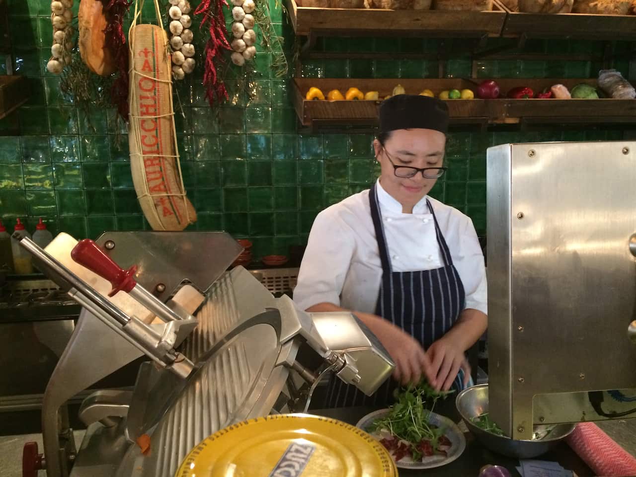 Wei 'Mira' Chen at work at Jamie's Italian. 