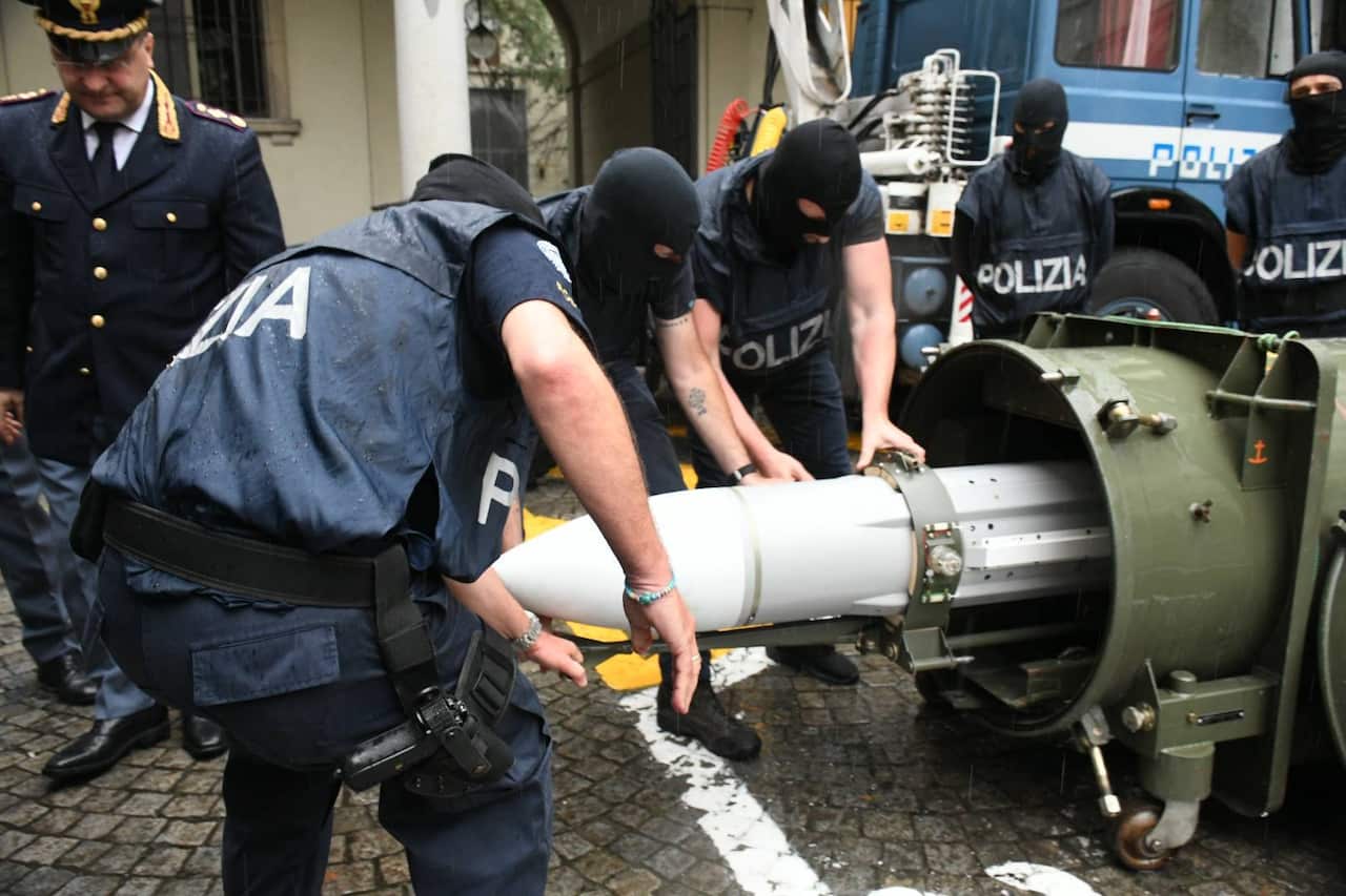 The French-made Matra air-to-air missile appeared to have once belonged to the Qatar armed forces.