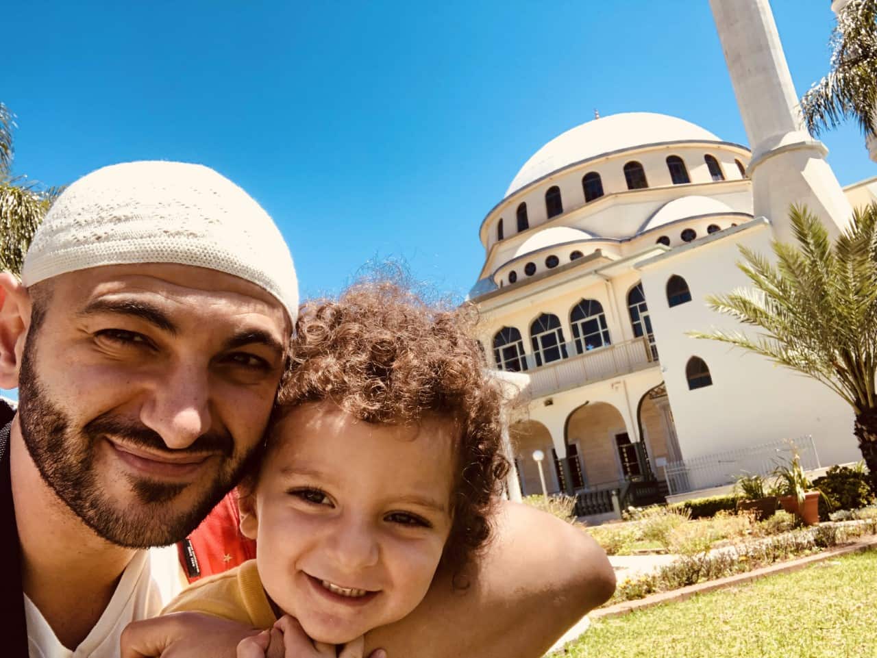 Michael Mohammed Ahmad and his young son, Kahlil.