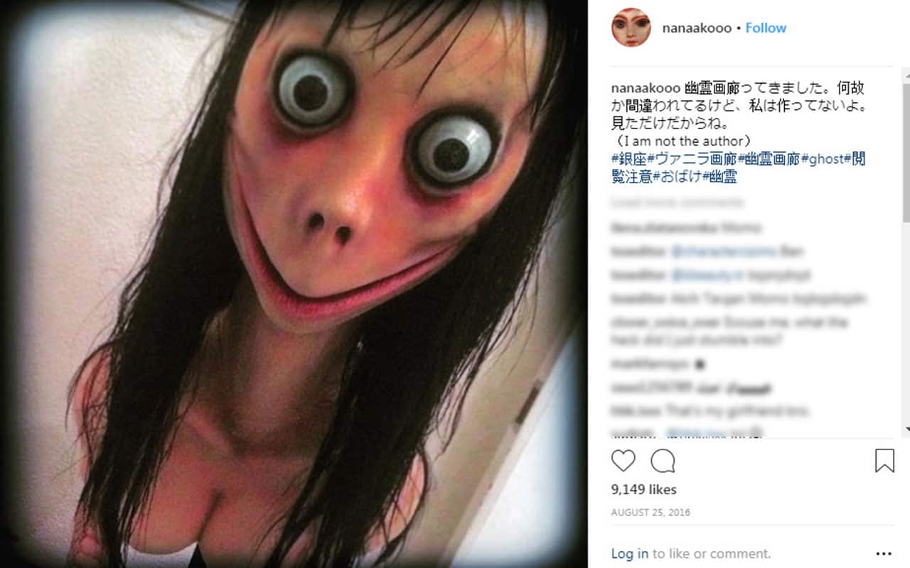 The creepy Momo photo is said to stem from 2016 photos of a sculpture which was displayed in Japan at the time. 