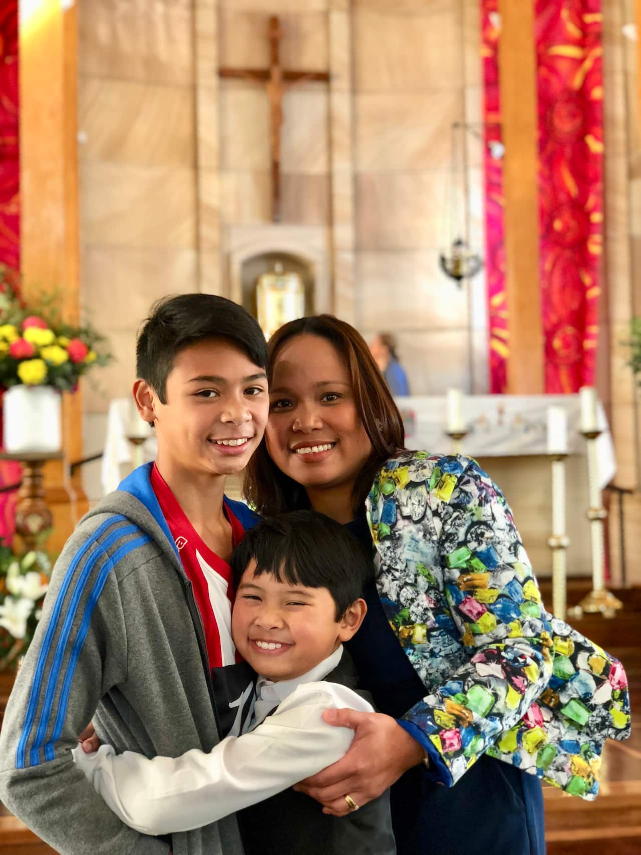 Monalisa Balverde with her sons Marco and Madden (Supplied)