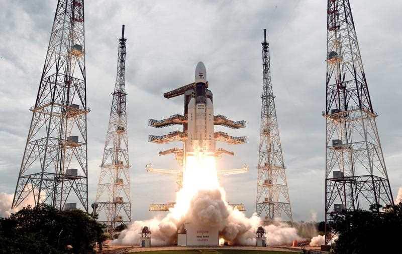 The ISRO orbiter vehicle 'Chandrayaan-2', India's first moon lander, launches.