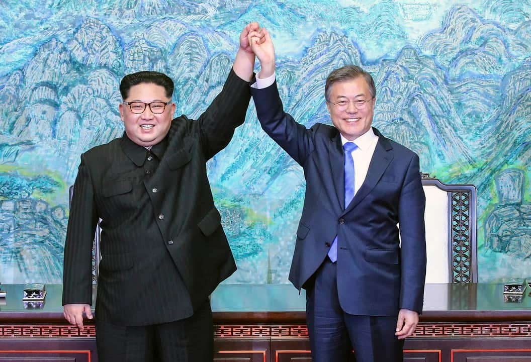 The North Korean leader Kim Jong-un, left, looked jubilant after signing a joint statement with the South's President Moon Jae-in last month.