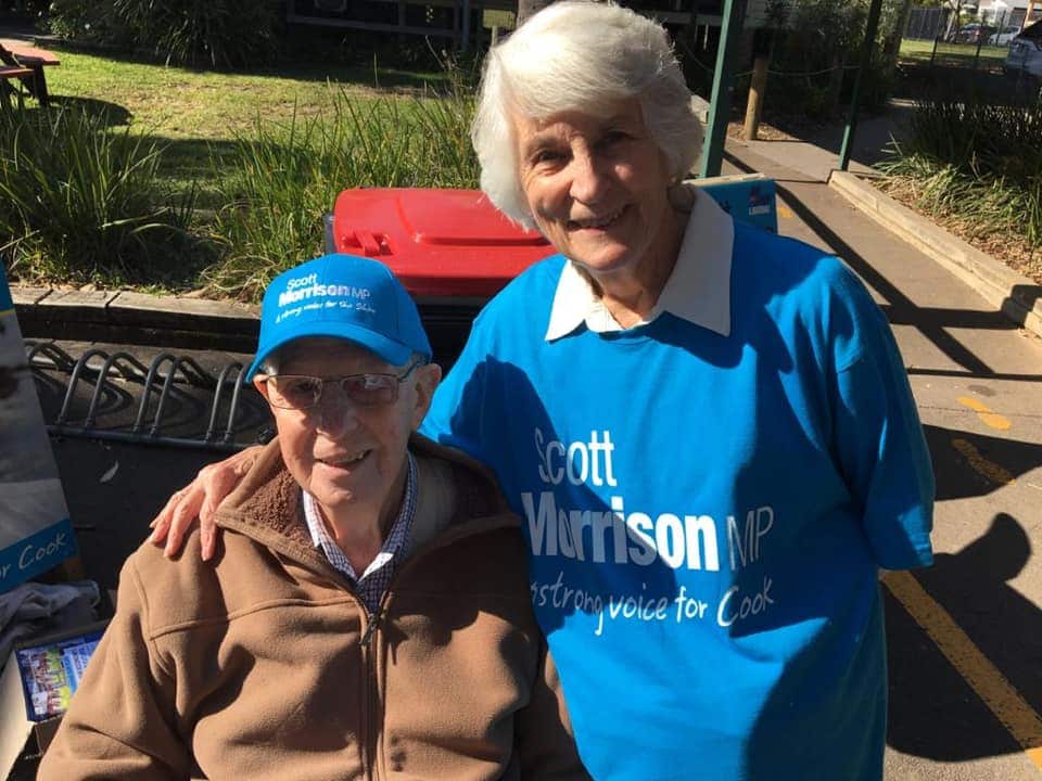 John Morrison and his wife Marion were active campaigners for the prime minister in his electorate of Cook.