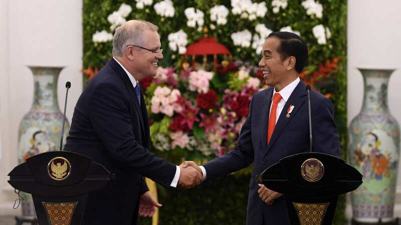 Australian Prime Minister Scott Morrison and Indonesian President Joko Widodo at Bogor Presidential Palace near Jakarta, 31 August, 2018.