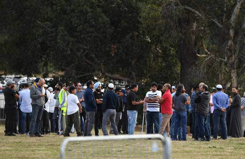 Mourners gather for the first funeral of the 50 victims of the mosque shootings at the Memorial Park Cemetery in Christchurch, New Zealand.