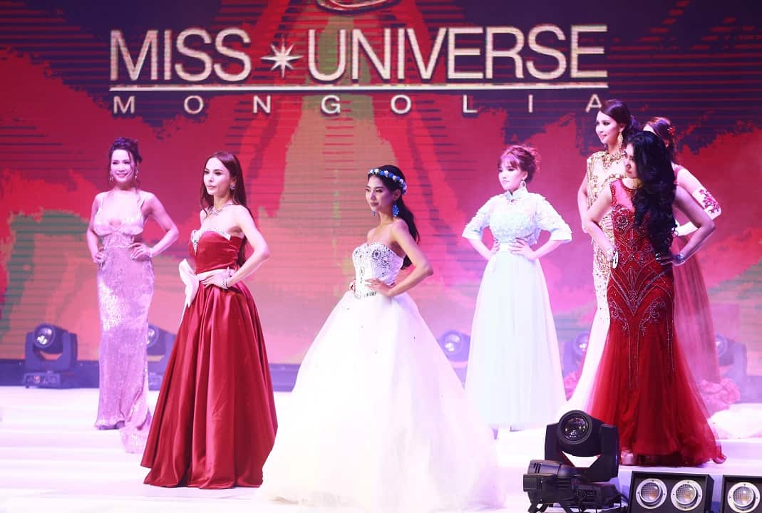 October 17, 2018: Transgender make-up artist Solongo Batsukh (2nd from left) competes in the Miss Universe Mongolia competition in Ulaanbaatar,