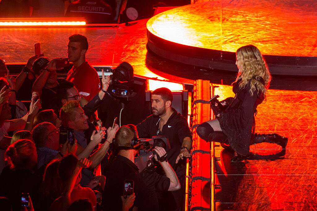 Madonna performs in concert at Rod Laver Arena on March 12, 2016 in Melbourne, Australia.