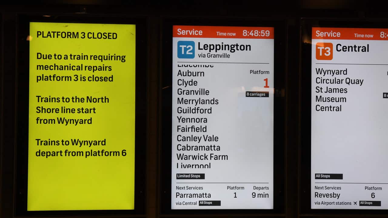 A train breakdown at Town Hall station has caused hours of delays on the network.