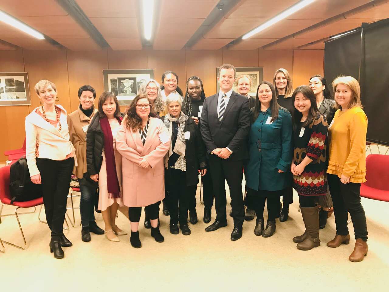 Multicultural domestic violence specialist workers meet with NSW attorney-general Mark Speakman.