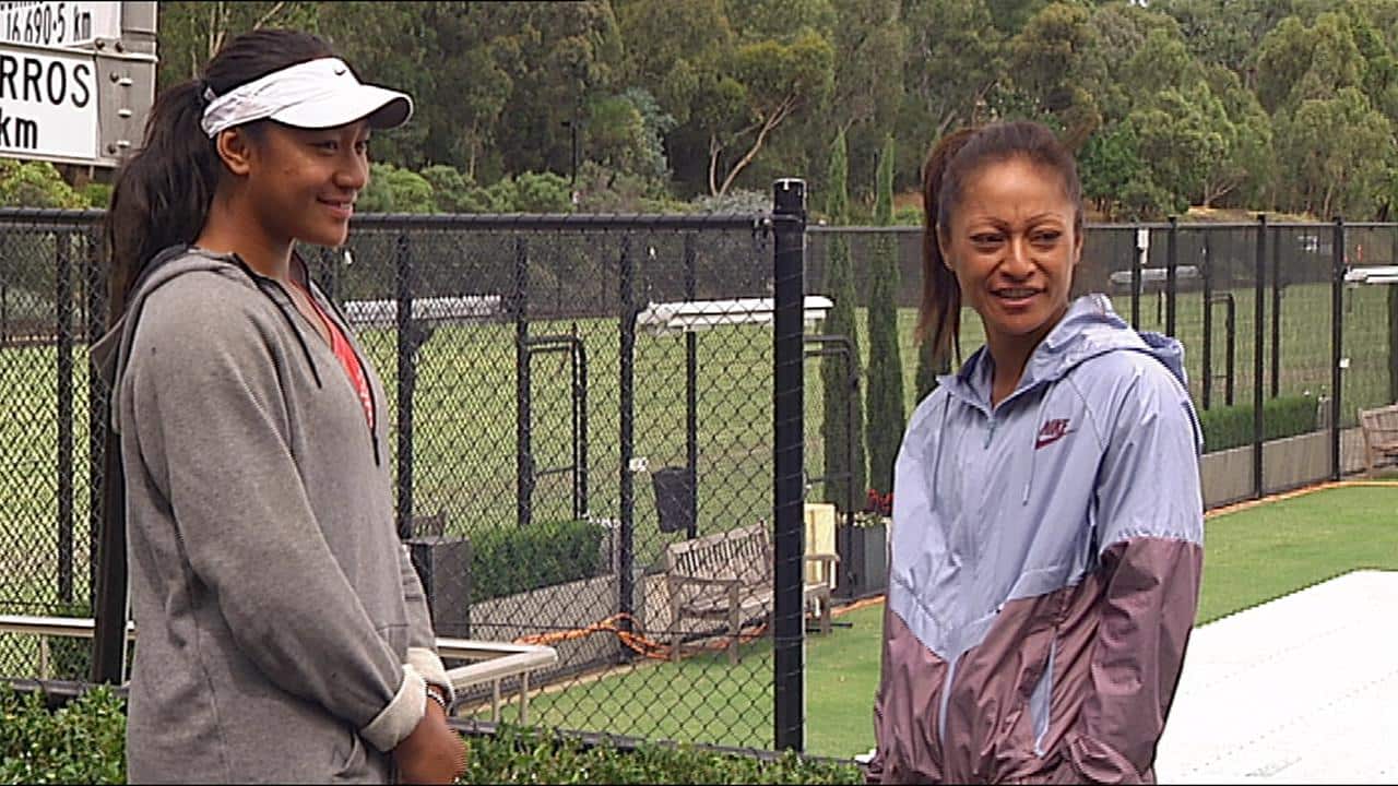 Destanee Aiava and mother-coach Rosie Aiava