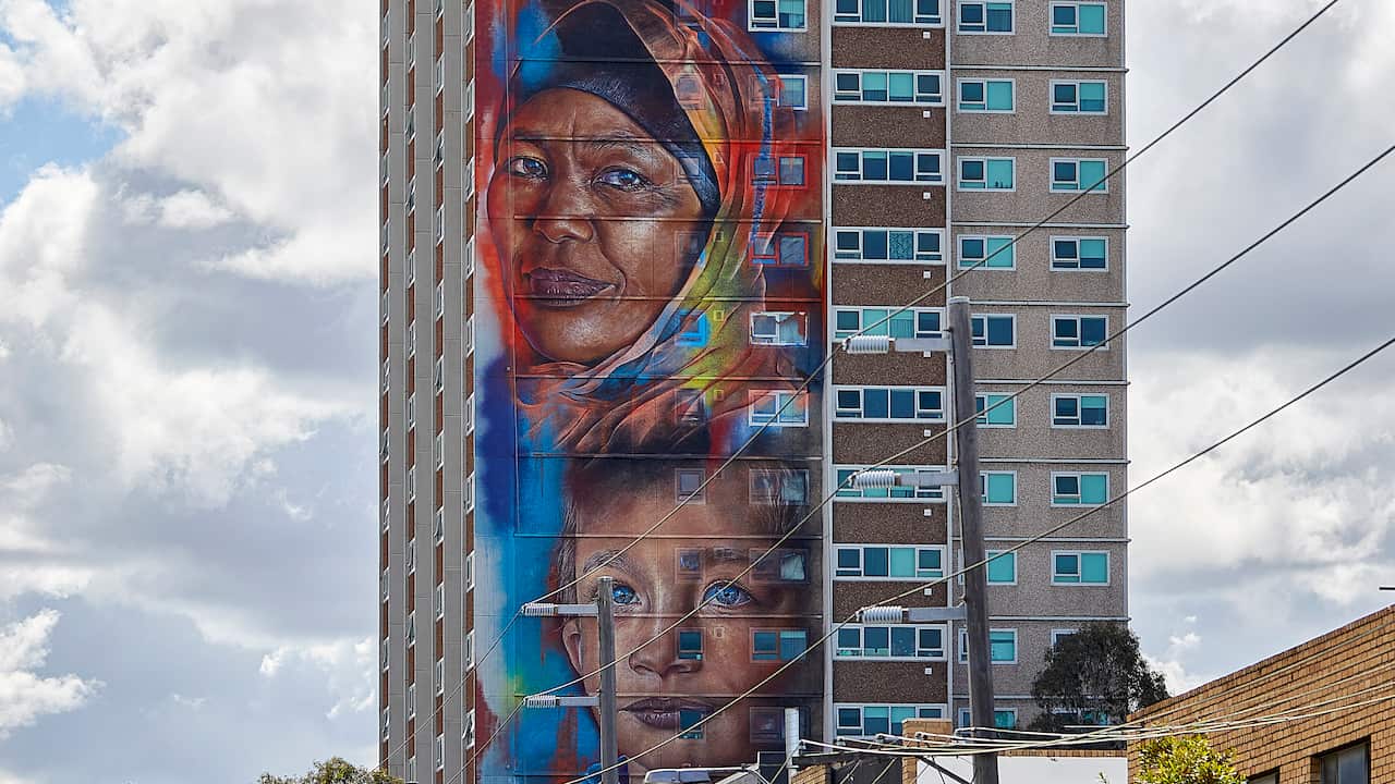 The 20-storey mural in Collingwood.