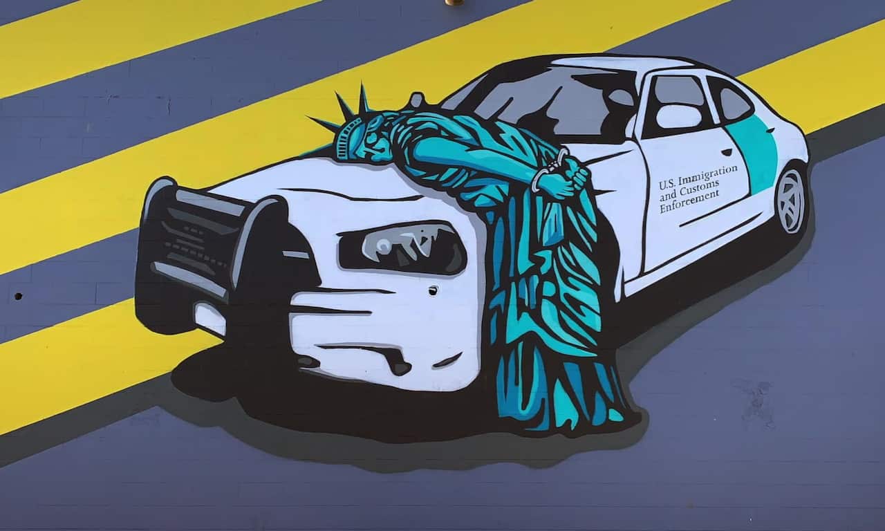 Mr Zevalking's revised artwork as displayed in downtown Las Vegas.