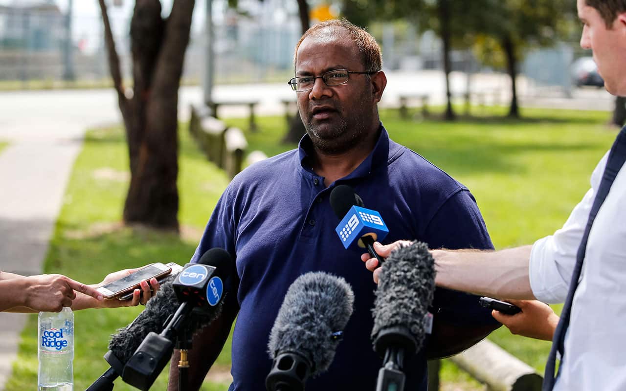 Mohammed Hissam, a friend of the deceased speaks to media outside the crime scene where a 35-year-old man suffered fatal wounds.