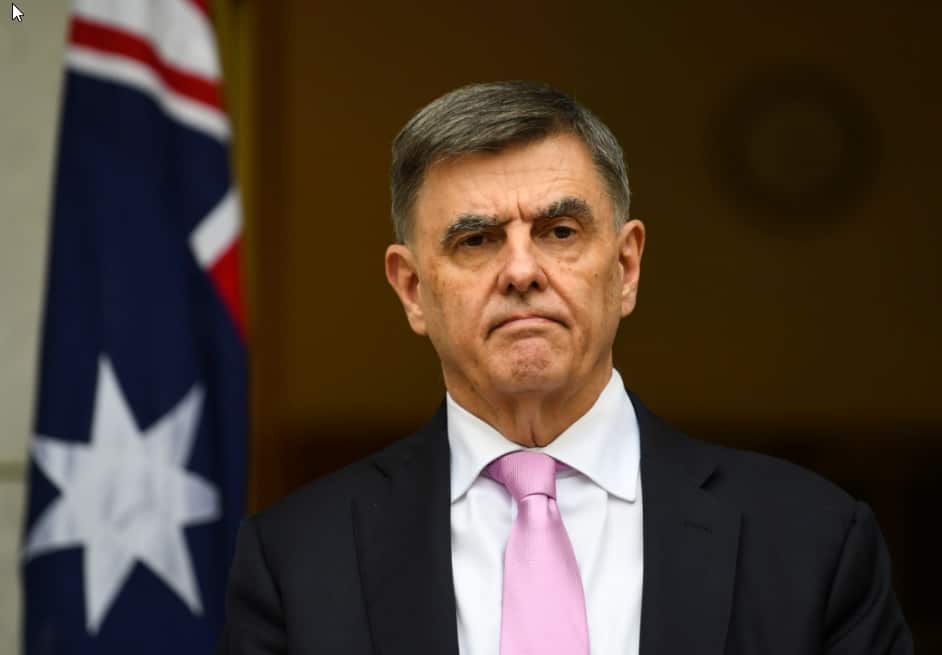 Australia's Chief Medical Officer Brendan Murphy speaks to the media during a press conference.
