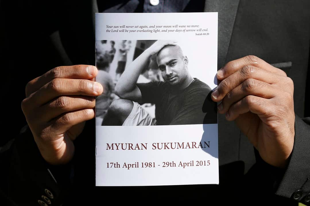 May 2015: The order of service for the funeral of convicted Bali Nine drug smuggler Myuran Sukumaran in Castle Hill.