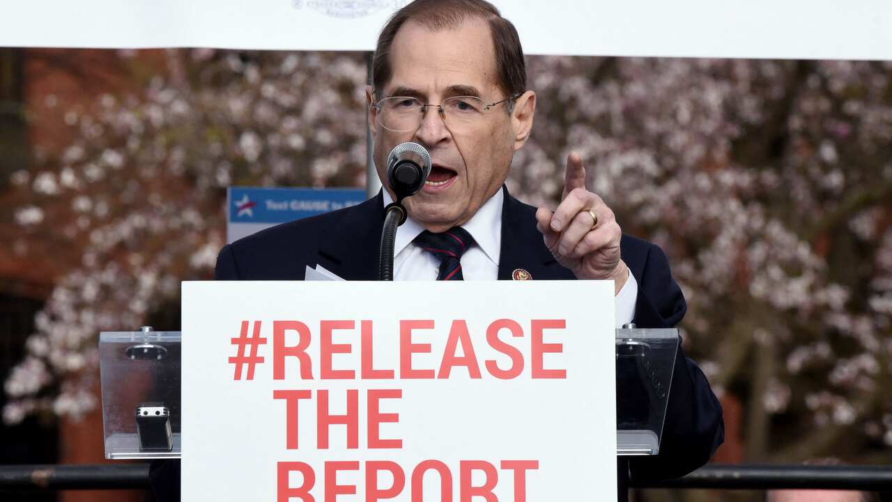 US Democratic Representative from New York Jerry Nadler addresses a demonstration near the White House.