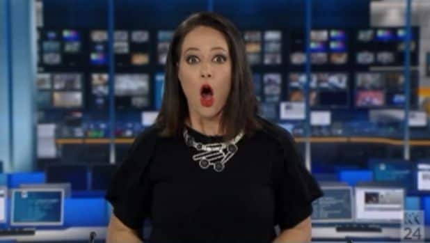 The moment Natasha Exelby realised she was on-air.