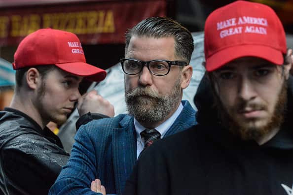 Gavin McInnes in an Alt Right protest against Muslim activist Linda Sarsour.
