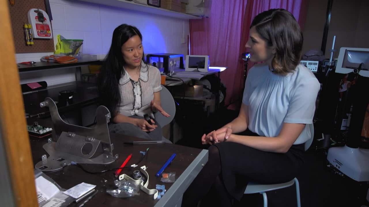 Marita in her Melbourne office with SBS reporter Sarah Abo.