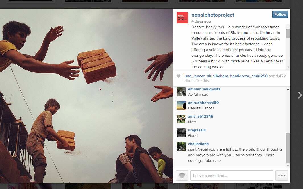 Despite heavy rain – a reminder of monsoon times to come - residents of Bhaktapur in the Kathmandu Valley started the long process of rebuilding today. The area is known for its brick factories – each offering a selection of designs carved into the orange