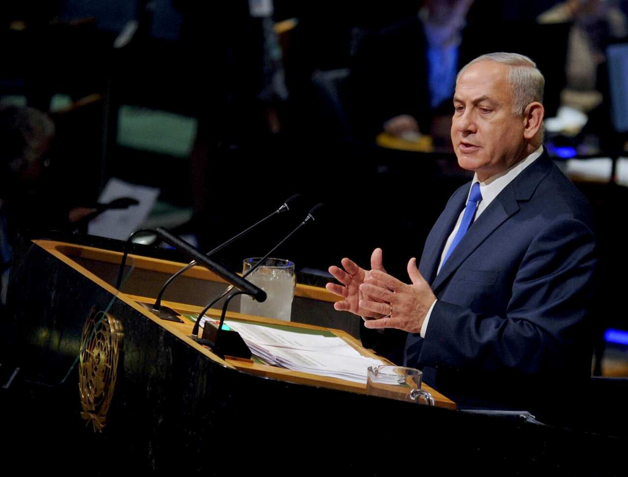 File photo: Benjamin Netanyahu speaks at the 72nd session of the United Nations General Assembly in New York City on 19 September 2017.
