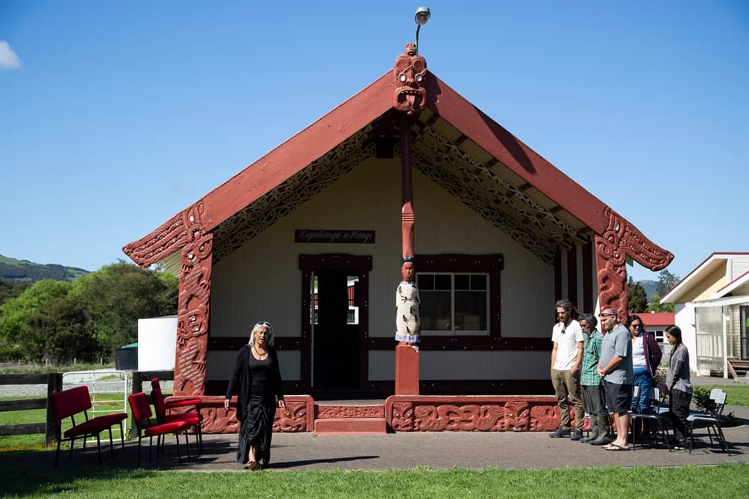 A marae a traditional Maori meeting place in Ruatoria, New Zealand, Oct. 23, 2018.