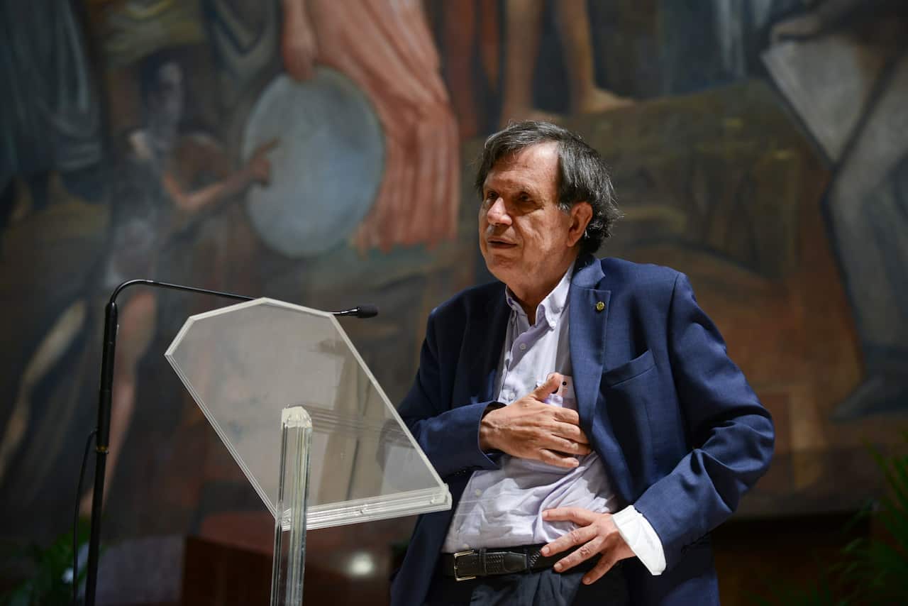 Professor Giorgio Parisi meets university professors and students on 5 of October, 2021 at the La Sapienza University in Rome, Italy.