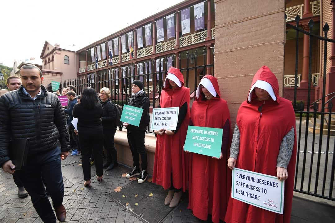 Supporters of the bill had gathered outside NSW parliament.