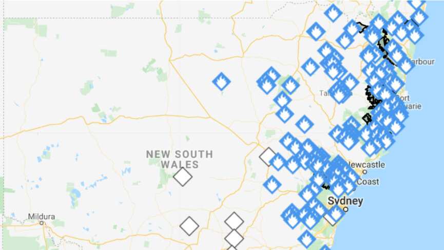 At 9.30am on 29 November there were 147 bush and grass fires burning in NSW. 
