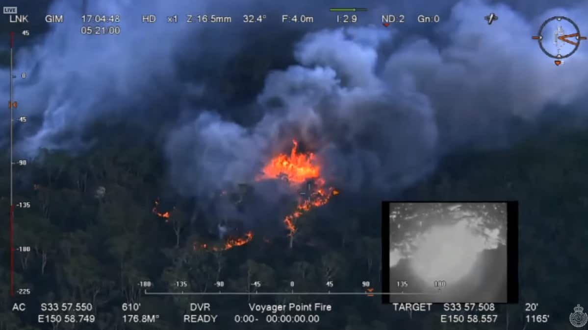 The Voyager Point fire in Liverpool, New South Wales.