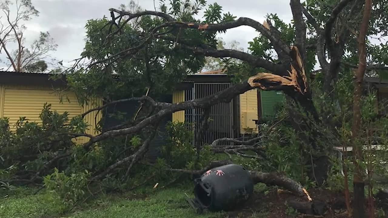 Damage from the impact of Cyclone Trevor.