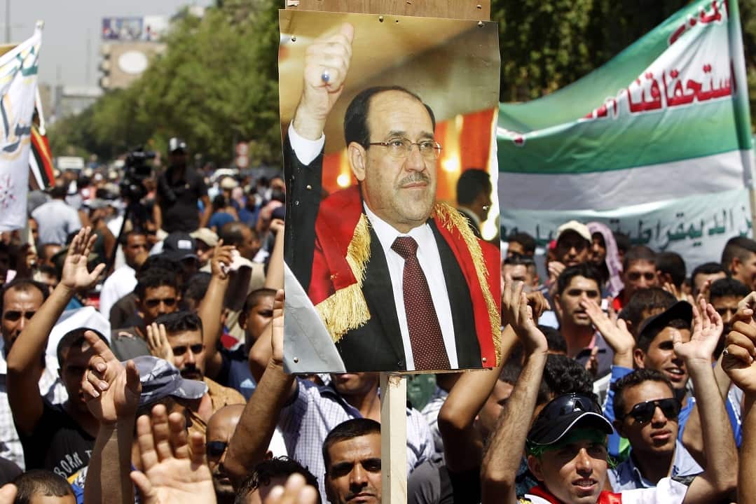 Supporters of  former Iraqi Prime Minister Nuri al-Maliki take to the streets.