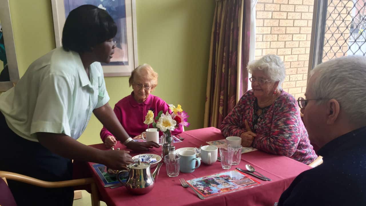 Jolie Kaja (left), the winner of the Aged Care Award.