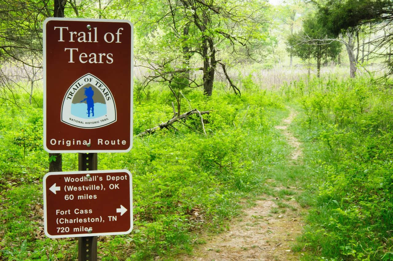 Part of the Trail of Tears in Pea Ridge National Military Park in Arkansas.