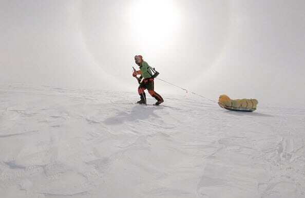 O'Brady said he carried a 170kg sled for 12-13 hours per day through harsh cold weather (Colin O'Brady)