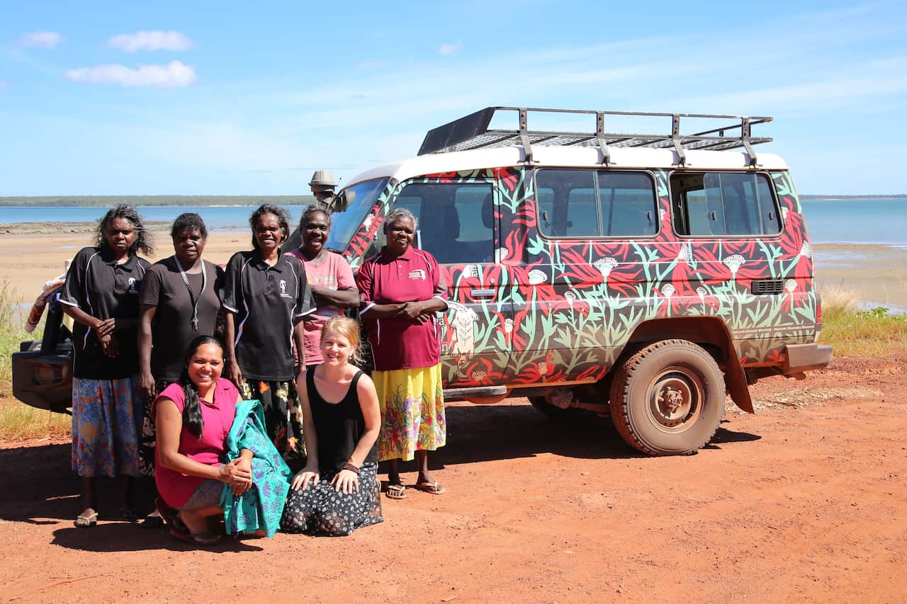 The women who'll be travelling to France, with Jess Phillips (front left) and Ingrid Johanson (front right).