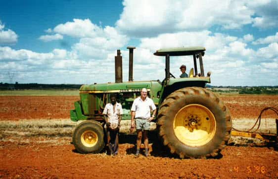 Preparing the land for the soya bean crop in Zimbabwe