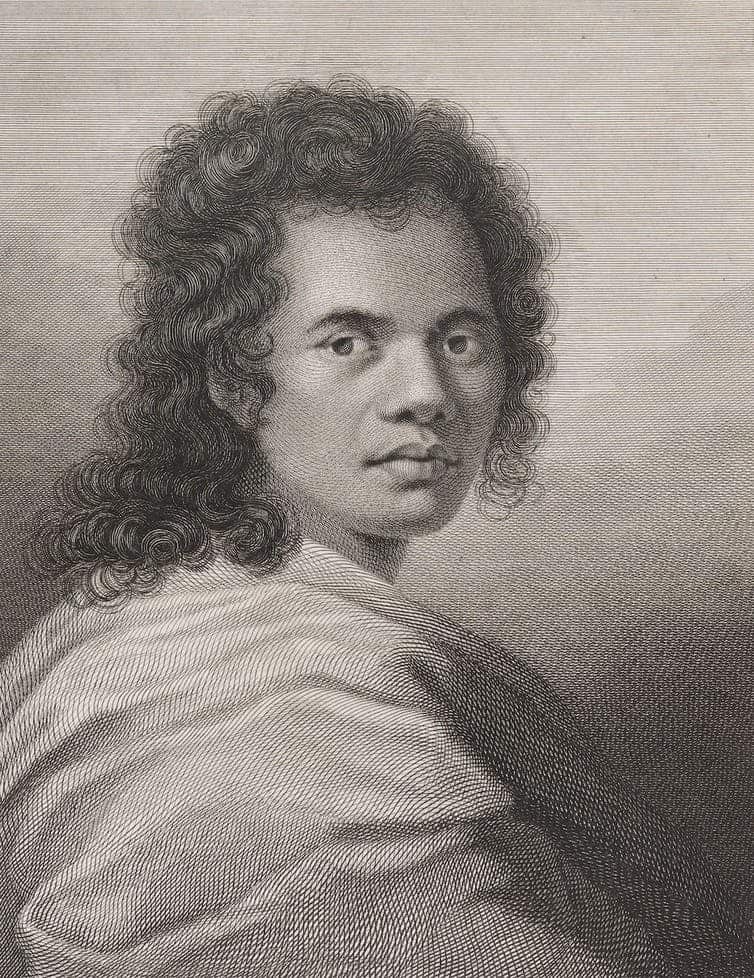 Omai, 1777 engraved by James Caldwall after William Hodges.