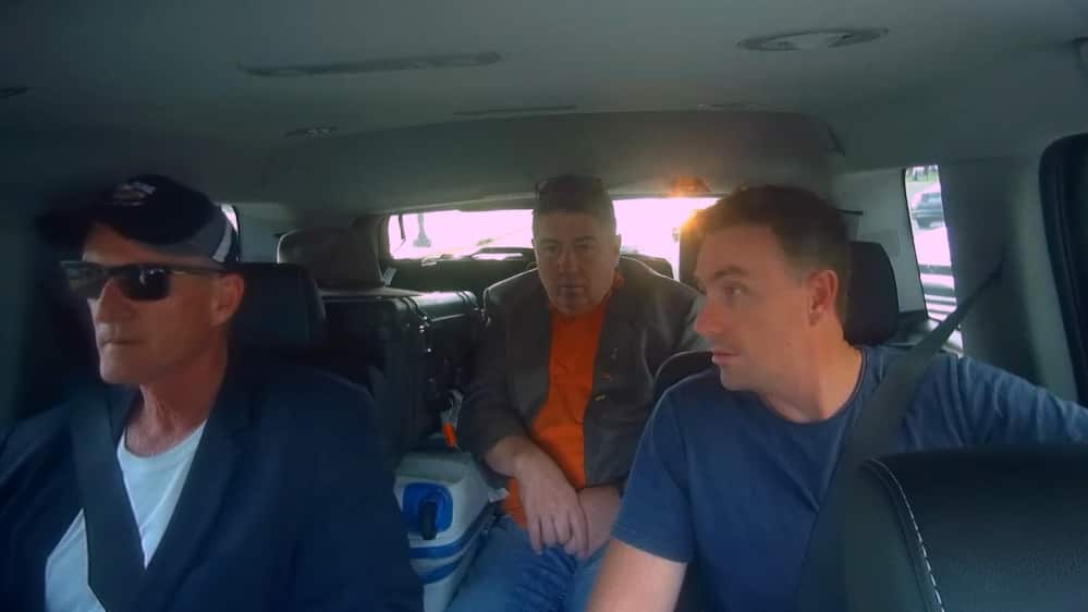 Pauline Hanson's chief of staff James Ashby (right) on his way to meet with the NRA in Washington. 