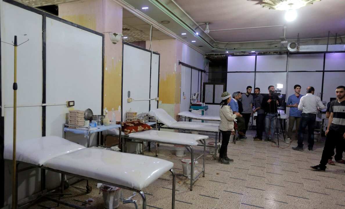 A field hospital at the recently recaptured Douma city, in Eastern Ghouta.