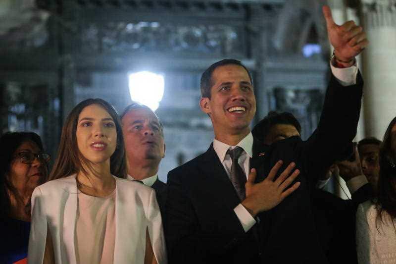 Juan Guaido and his wife Fabiana Rosales.
