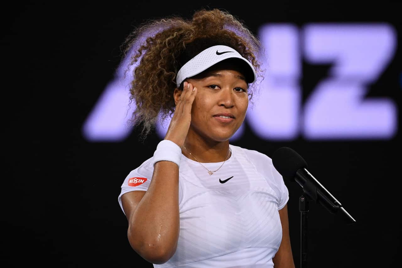 Naomi Osaka of Japan speaks after winning the Quarter Final Gippsland Trophy - WTA 500 match against Irina Begu in Melbourne, 5 February 2021.  