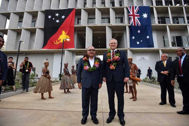 Papua New Guinea Prime Minister Peter O'Neil and Australia's Prime Minister Scott Morrison.