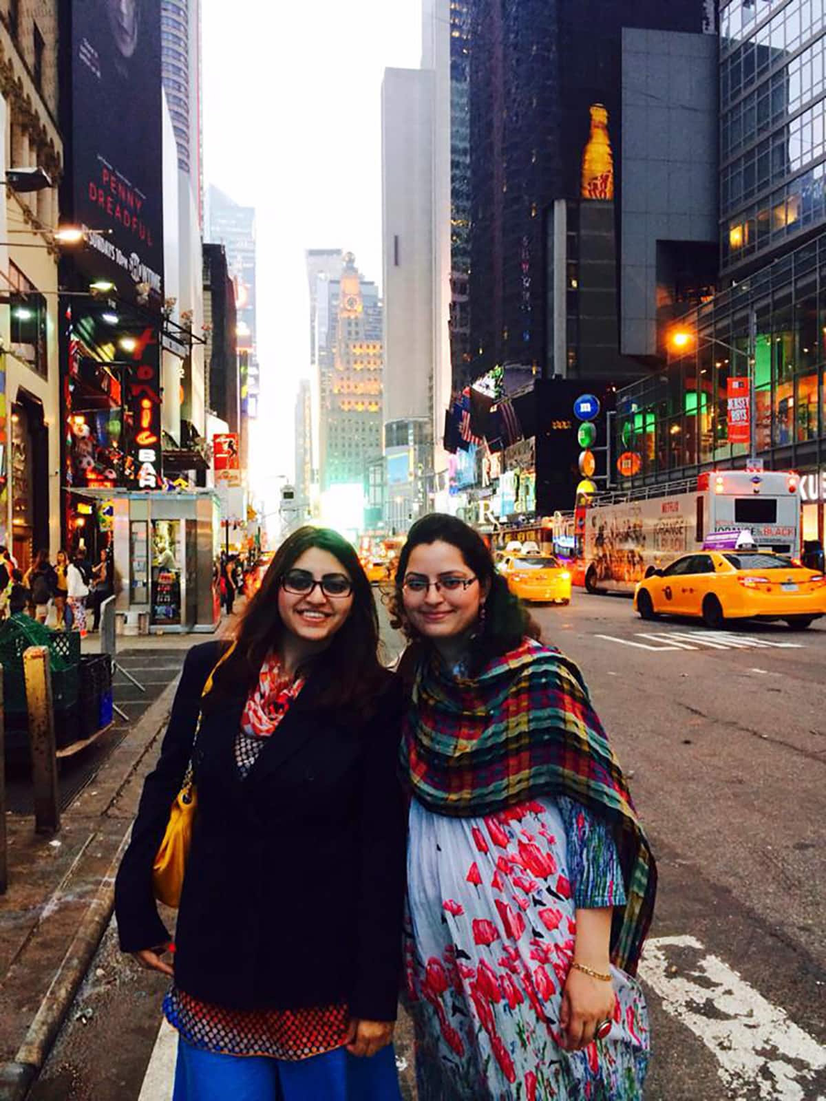 In a handout photo, Gulalai Ismail with her sister, Saba, in New York, 2013. (Handout via The New York Times)