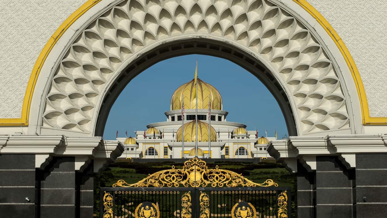 A general view of the entrance of Malaysian National Palace in Kuala Lumpur, Malaysia.