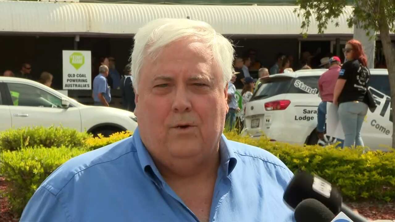 Clive Palmer at a press conference in Queensland.